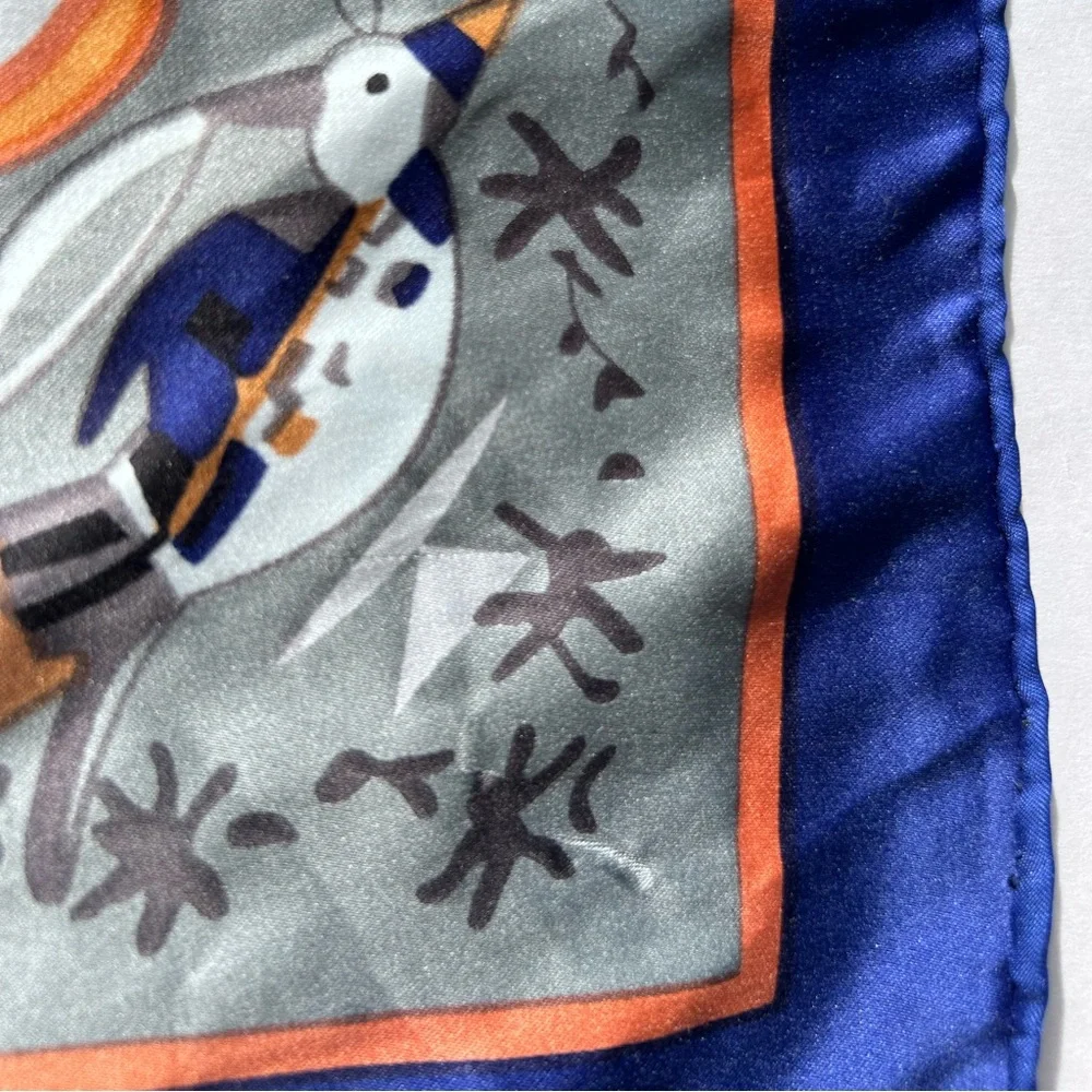 silk scarf  VALOIS VINTAGE PARIS xl size printed kachina - Picture 9 of 11